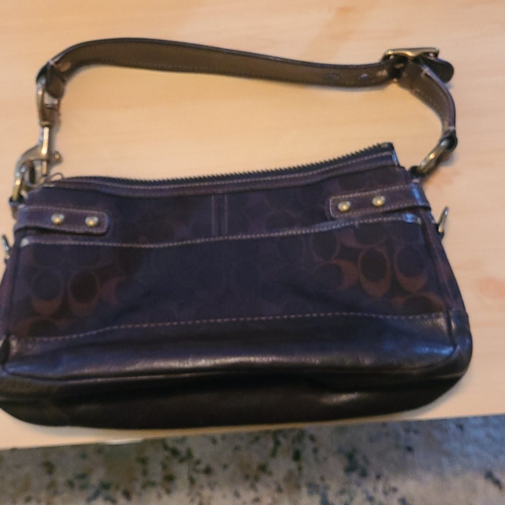 Dark brown small coach bag